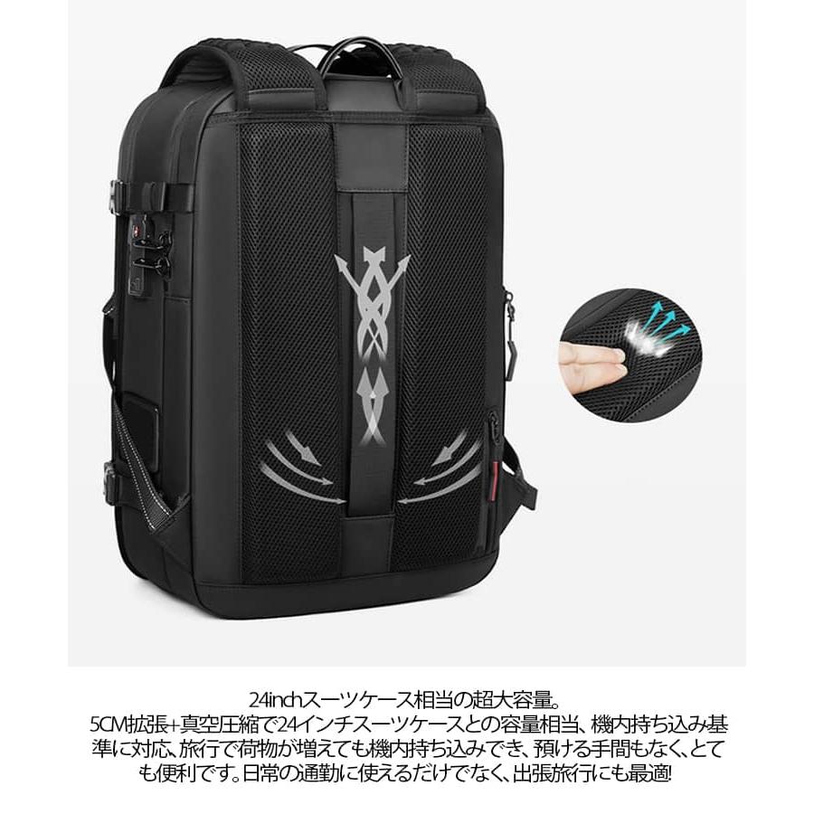 リュック 【ワンボタン圧縮】 リュックサック 60L ビジネスリュック