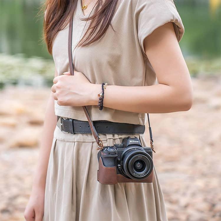 カメラケース ハーフケース ケース 肩掛け Nikon専用 本革 ショルダー
