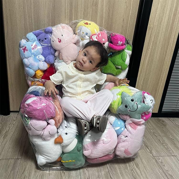 ぬいぐるみ ソファー 透明 キッズ 子供用 収納 ビーンバッグ 椅子