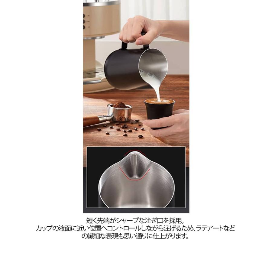 スチーム ラテアート ミルクピッチャー 600ml エスプレッソ ミルク