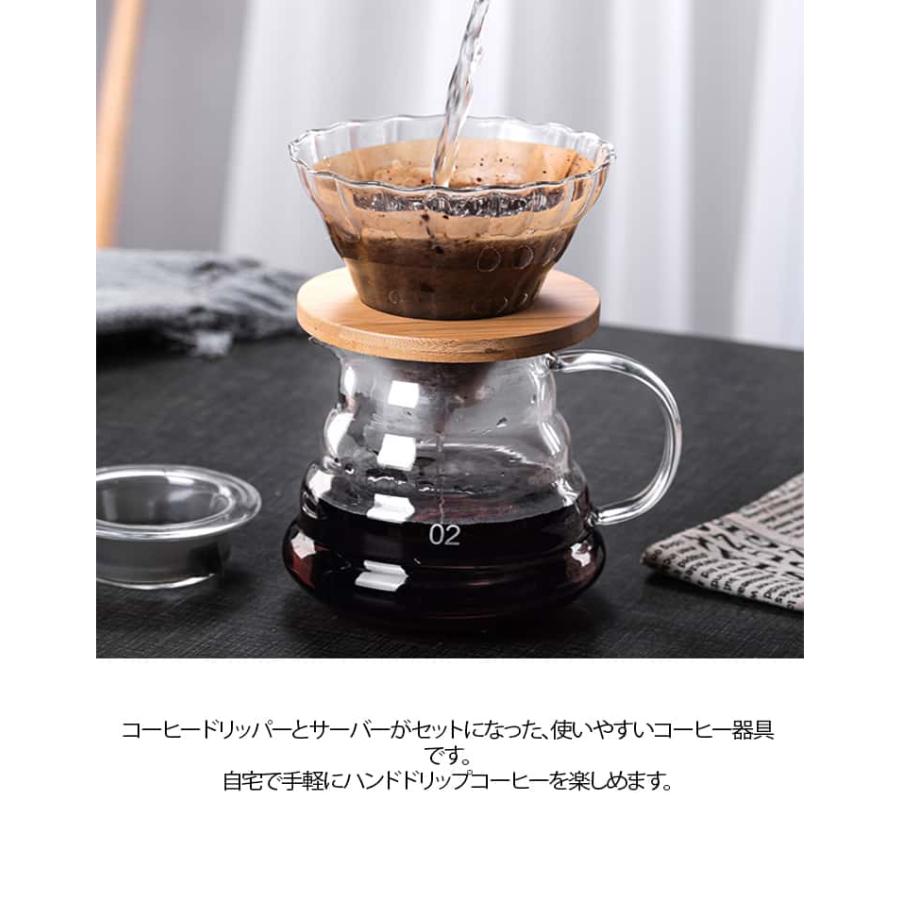 食洗機対応 ドリッパー 耐熱ガラス コーヒーサーバー 600ml セット