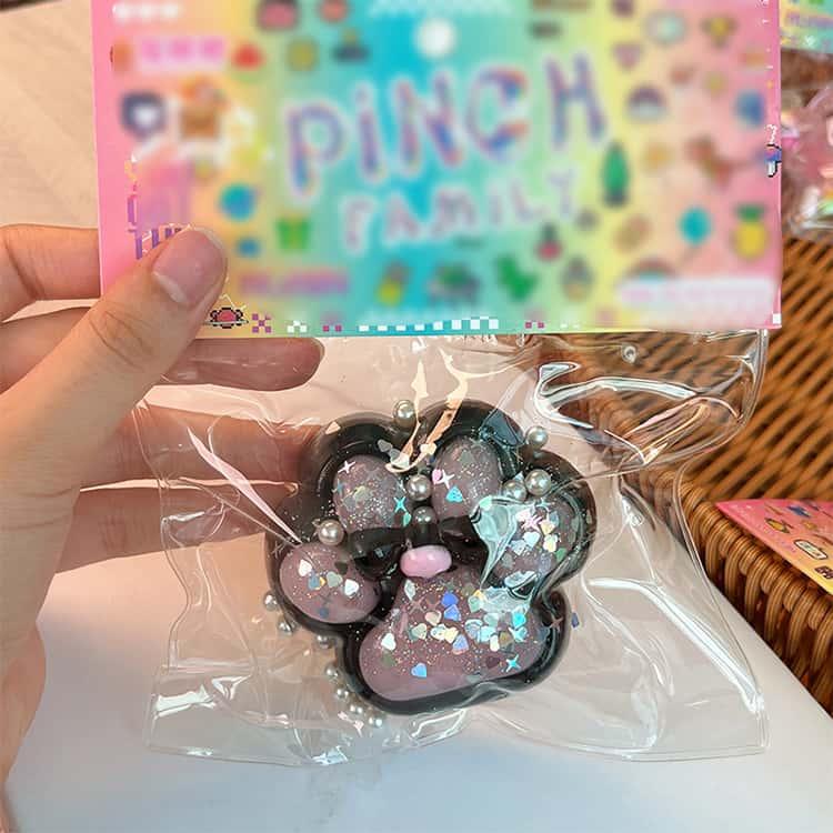 おもちゃ 【ランダム5点セット かわいい スクイーズ玩具 肉球 バター