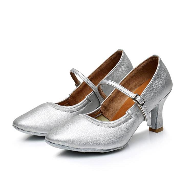 新品社交ダンスシューズ24.5 女性 ヒール7cm 社交ダンスシューズ 本革 レディース ジャズダンス