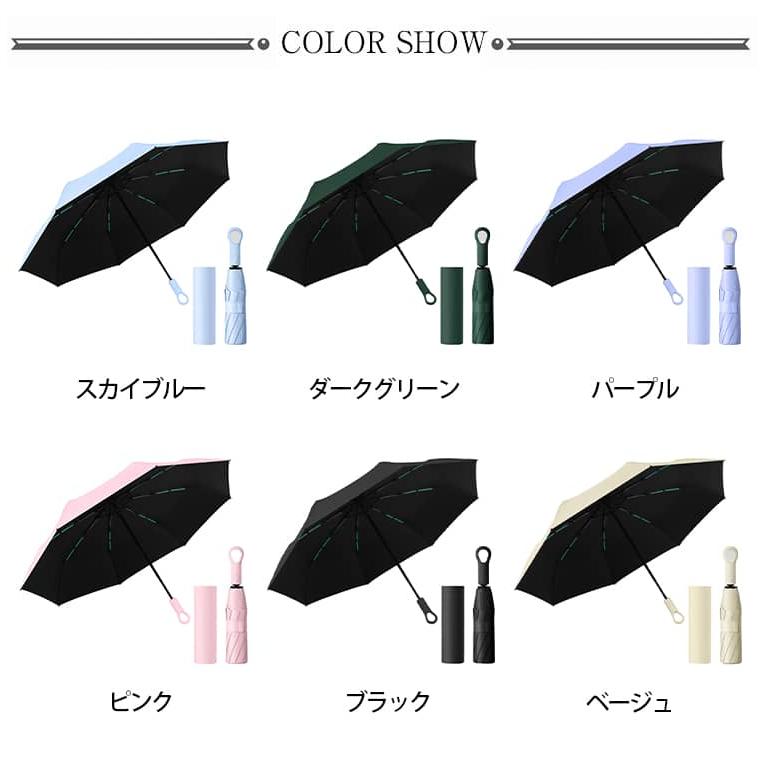 コンパクト 出張 ワンタッチ 折りたたみ傘 リングハンドル 晴雨兼用 UV