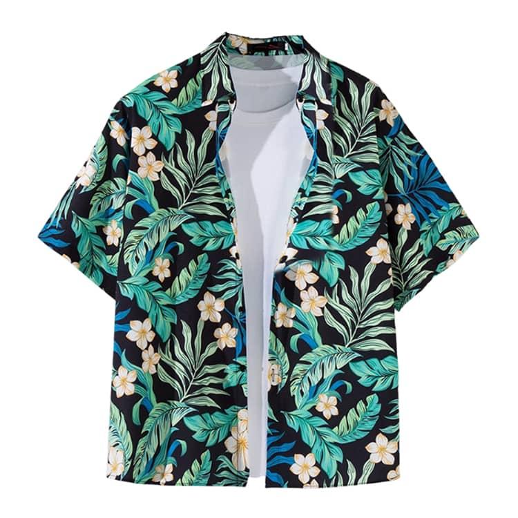 夏 シャツ 花柄シャツ 半袖 キレイめ アロハシャツ ボタニカル 半袖