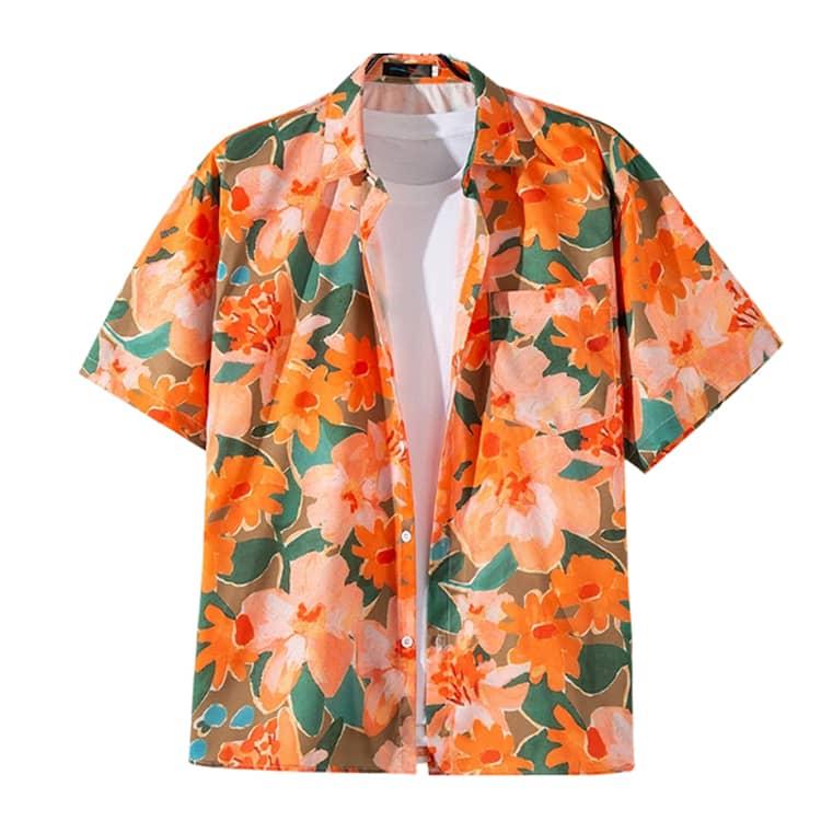 ★美品★フェンディ　半袖シャツ　ズッカ柄　38 アロハシャツ　リゾート 夏 シャツ 花柄シャツ 半袖 キレイめ アロハシャツ ボタニカル 半袖