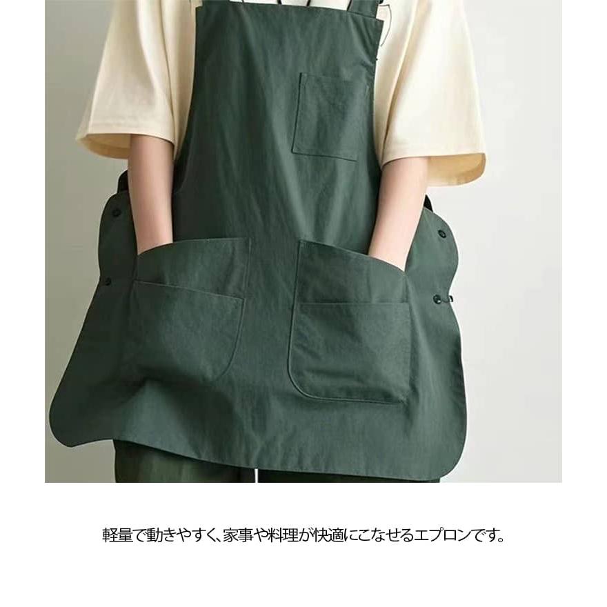 前後問わず 撥水 エプロン ワークエプロン 男女兼用 防汚 かぶるだけ