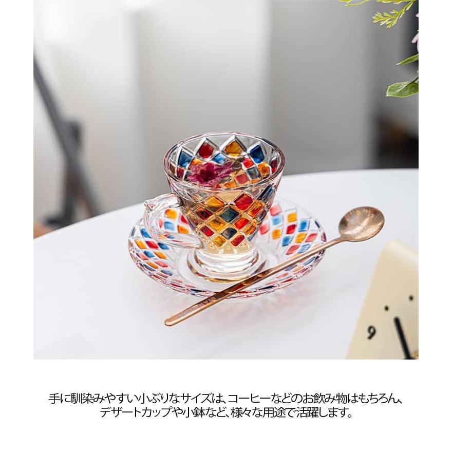 虹色 【3セット】 マグ マグカップ ソーサー付き 耐熱ガラス ティー