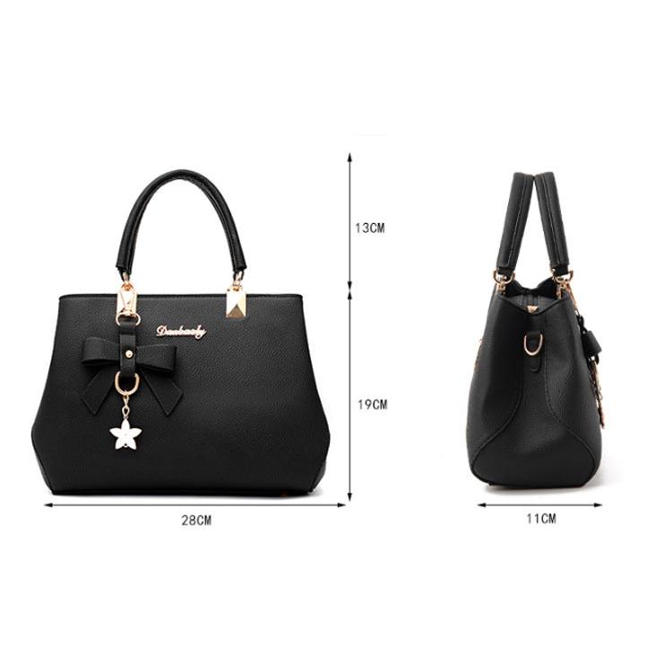 2WAY ショルダーバッグ レディース リボンチャーム付き ハンドバック