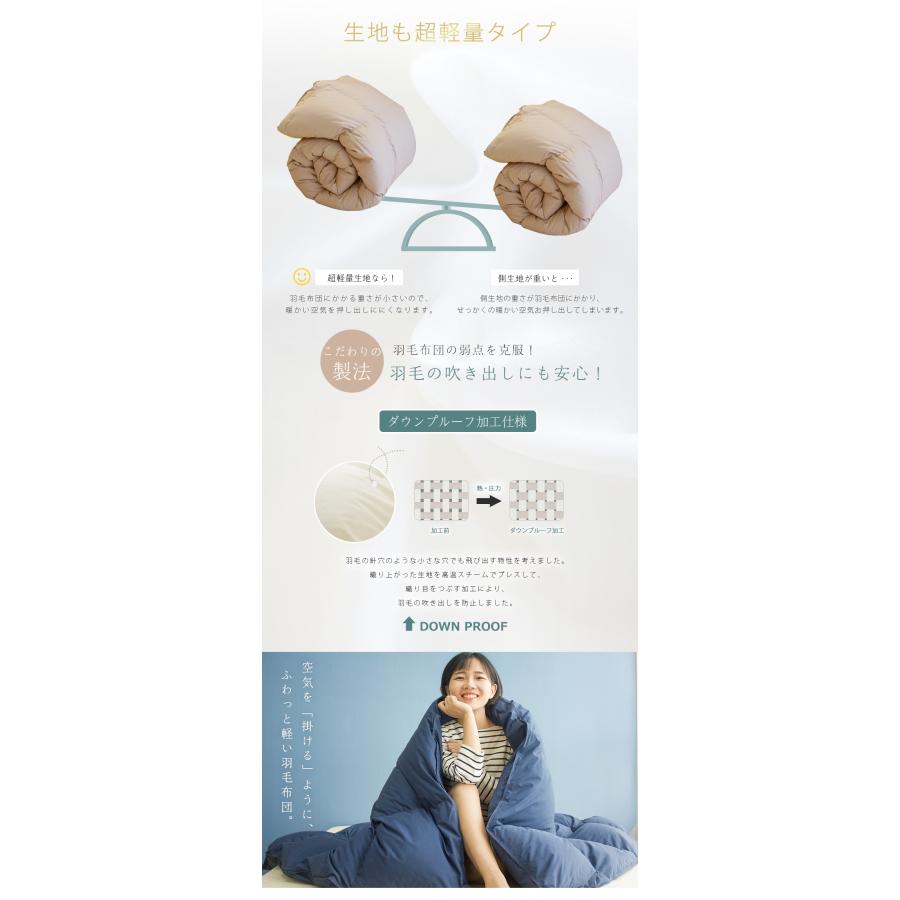 羽毛布団 シングル ダウン80% 2枚合わせ羽毛布団 布団セット 2 羽毛布団 シングル ダウン80% 2枚合わせ羽毛布団 布団セット 2