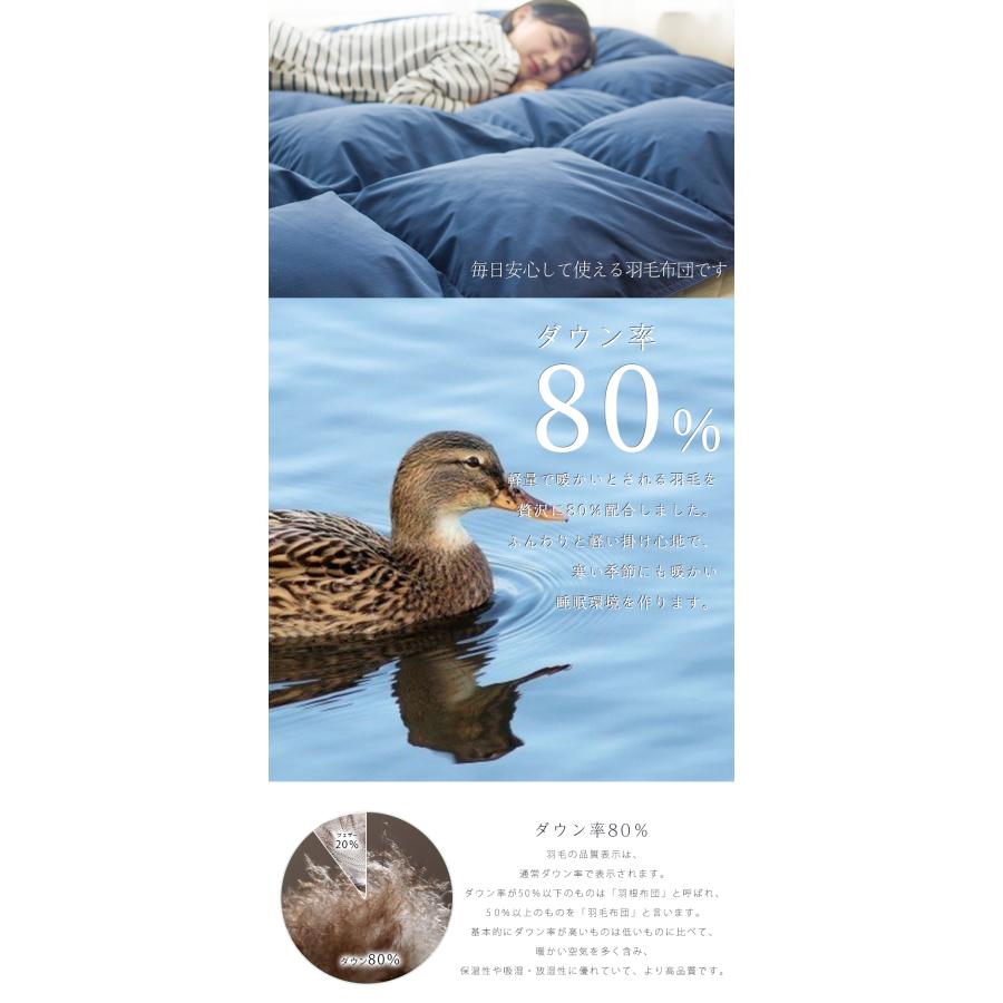 羽毛布団 シングル ダウン80% 2枚合わせ羽毛布団 布団セット 2 羽毛布団 シングル ダウン80% 2枚合わせ羽毛布団 布団セット 2