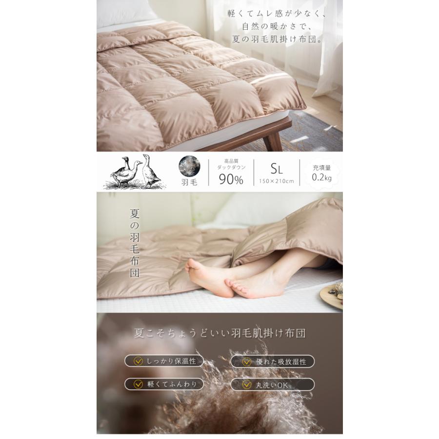 ダウンケット シングル 2枚組 羽毛肌掛け布団 ダウン90％ 羽毛