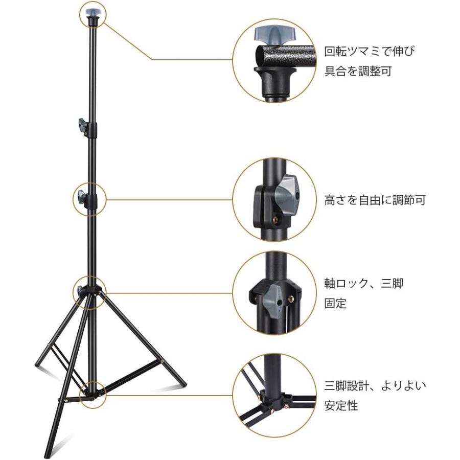 人気商品のUTEBIT 撮影スタンド 280 ロープクリップ4個付き 強力クリップ4個 高さ98cm-280cm調整可能 x 大型 300cm 背景スタンド イヤホン、ヘッドホン UTEBIT クリップ 強力 撮影機材 背景布 白 黒 用 「8個セット」 多機能クリップ 撮影スタンド 背景 スタンド 適用 挟み 撮影布