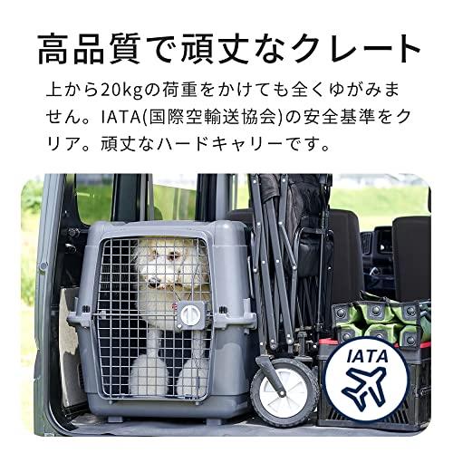 【OFT】 ペットケンネル ファーストクラス ブラックエディション L80 【外寸】幅56.5×奥80×高59cm 重量(約):7.6kg キ 国際空輸送協会 の安全基準をクリア ポリプロピレン製で丈夫なハードタイプ ペットが中からイタズラしづらいロック機能付き扉