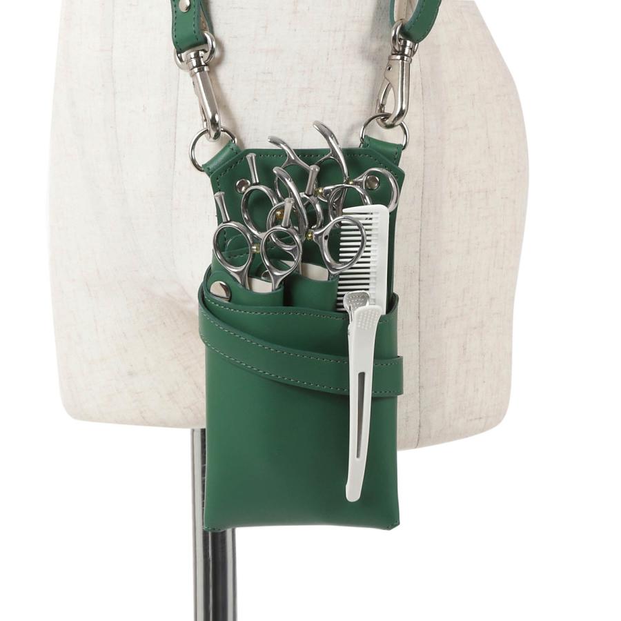 シザーケース本革 4丁タイプ アンティークグリーン シザーケース本革4丁用 -macan- |シザーケース専門店｜美容師