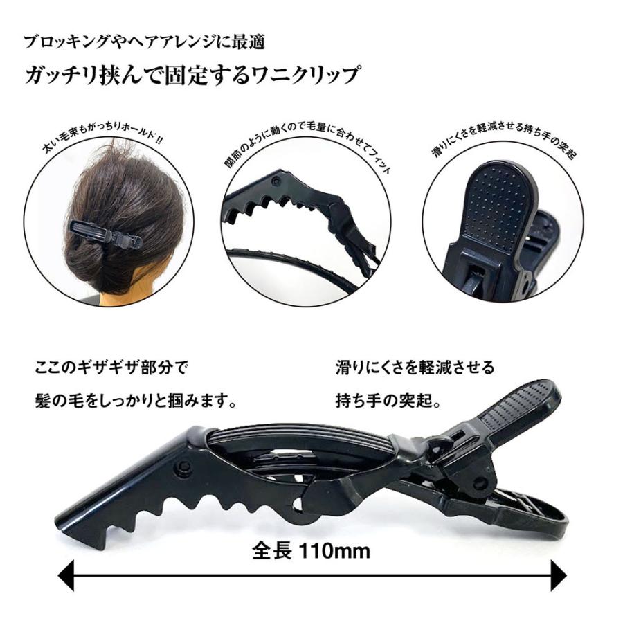 ダッカール ヘアクリップ DEEDS C-0010 プロ用 ワニクリップ ブラック 美容師 理容 理容師 散髪 前髪 メール便可 |  | 01