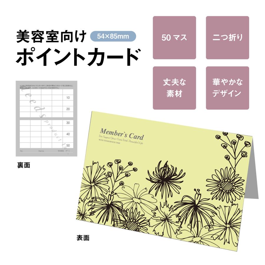 DEEDS 紙製ポイントカード 二つ折りカード 50マス PCA-001 250枚