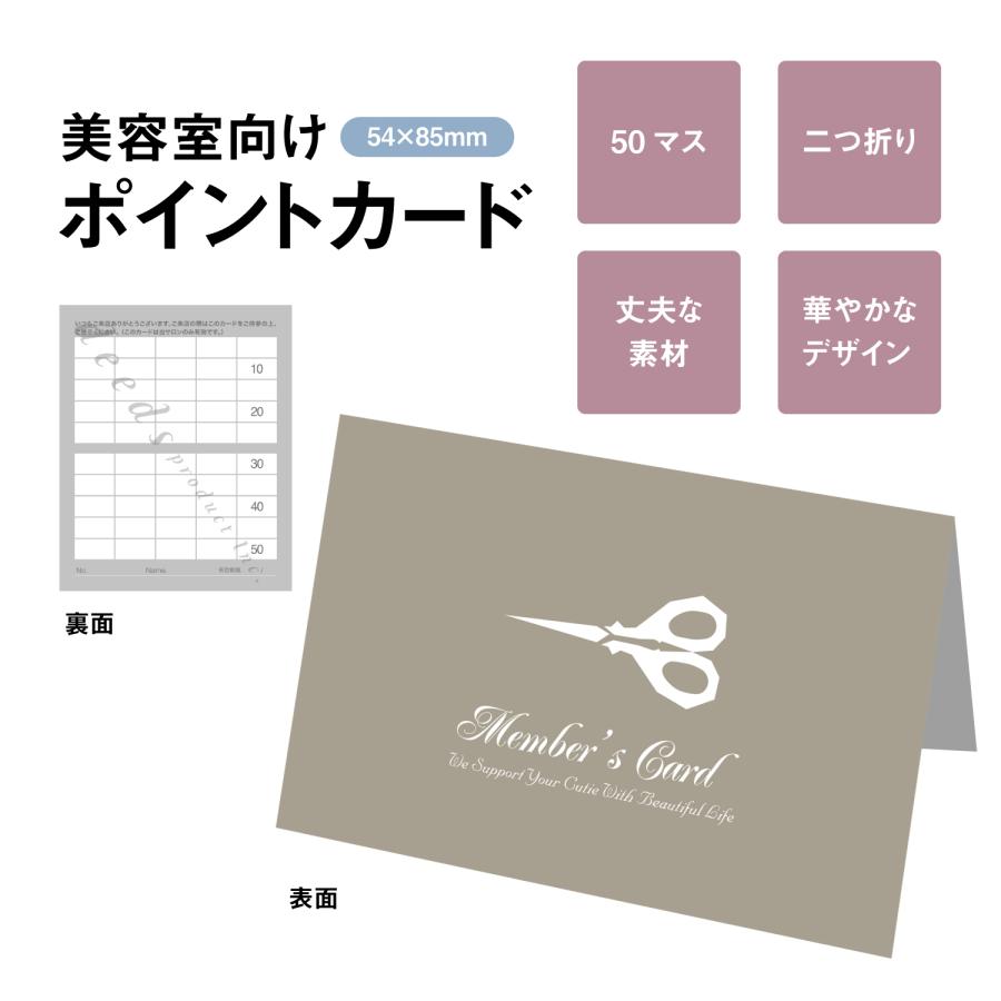 DEEDS 紙製ポイントカード 二つ折りカード 50マス PCA-011 250枚