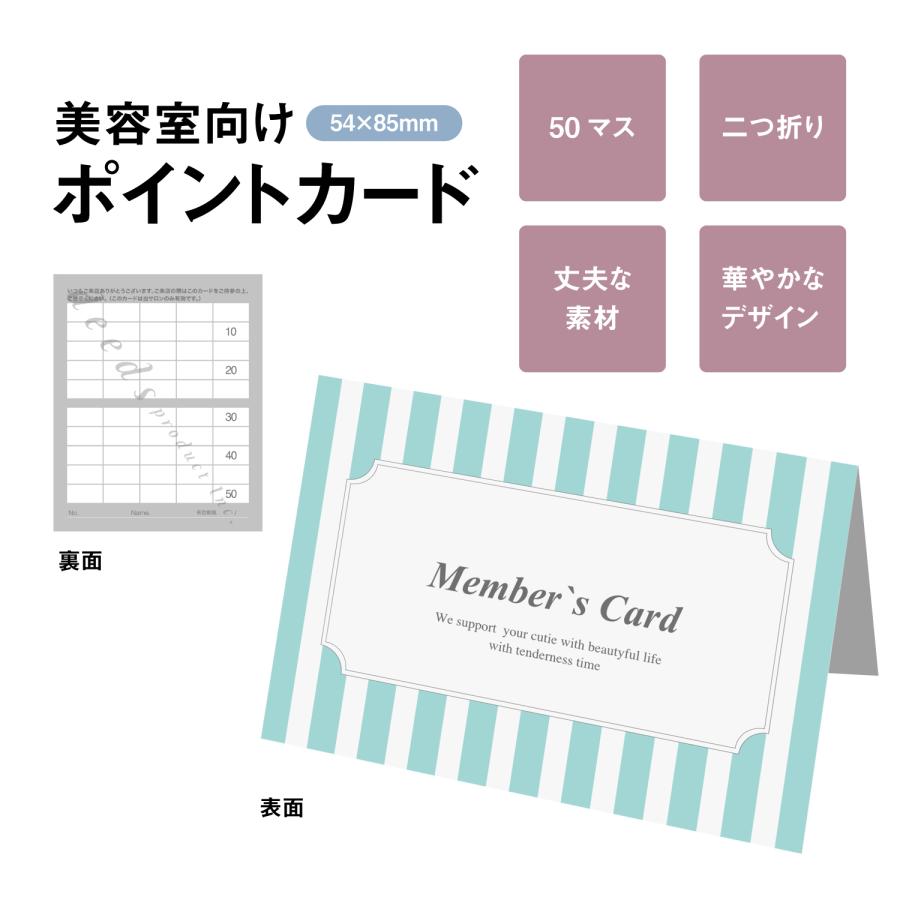 DEEDS 紙製ポイントカード 二つ折りカード 50マス PCA-012 250枚