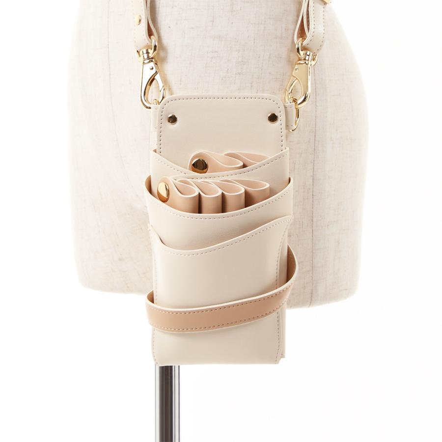 DEEDS シザーケース 美容師 シエーナ no.326 アイボリー×ピンク