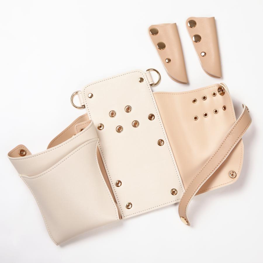 新品】DEEDS シエーナ 4〜6丁 シザーケース アイボリー×ピンクベージュ