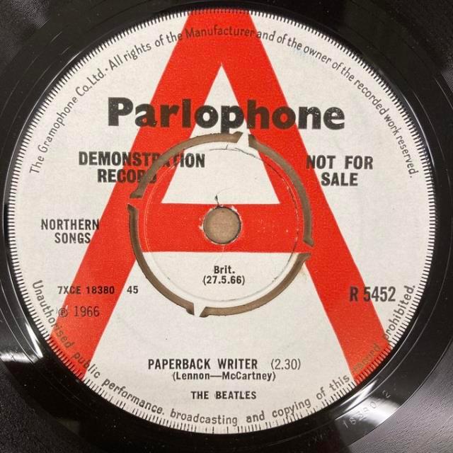 BEATLES / PAPERBACK WRITER/RAIN (UK-ORIGINAL/7″/PROMO COPY DEMO-Aマーク/MAT:2/2(1G/1P) ARCHIVE COPY)