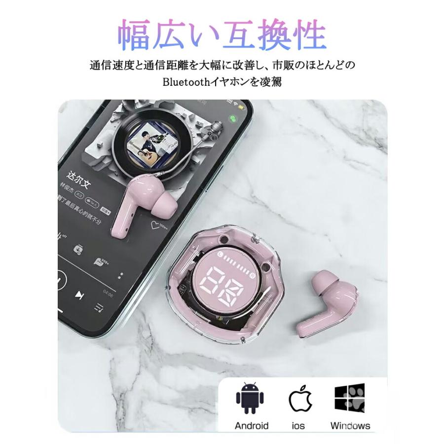 Bluetooth 5.3 ワイヤレスイヤホン Bluetoothイヤホン マイク内蔵IPX4