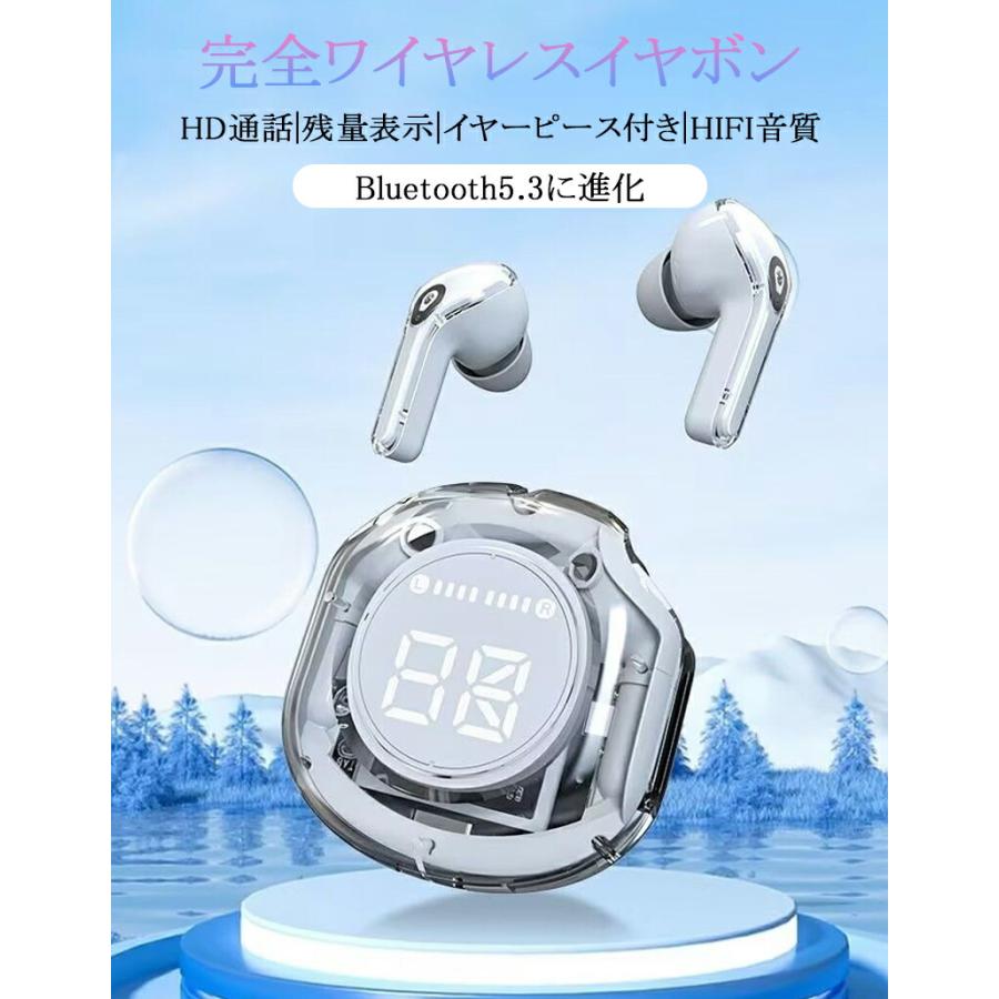 Bluetooth 5.3 ワイヤレスイヤホン Bluetoothイヤホン マイク内蔵IPX4