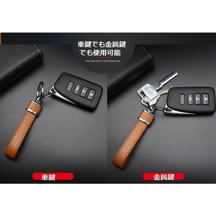 キーホルダー ダブルリングキーホルダー 本革レザー シンプル