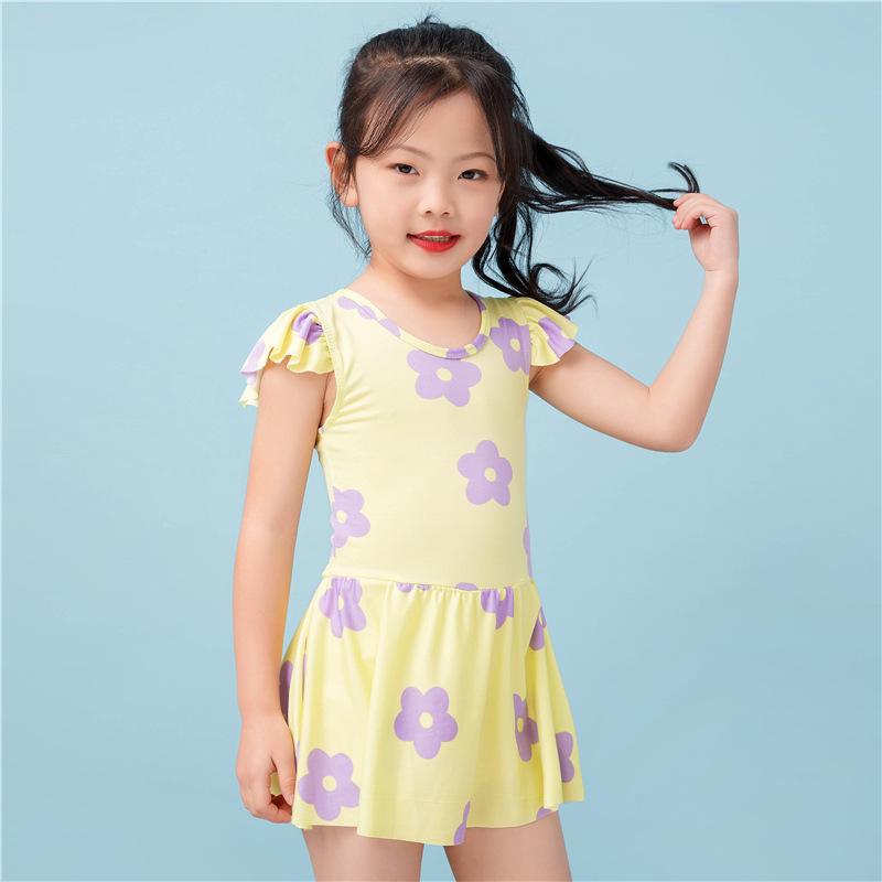 女の子水着 3歳 4歳 5歳 ワンピース スイミング UVカット 速乾 肩フリル