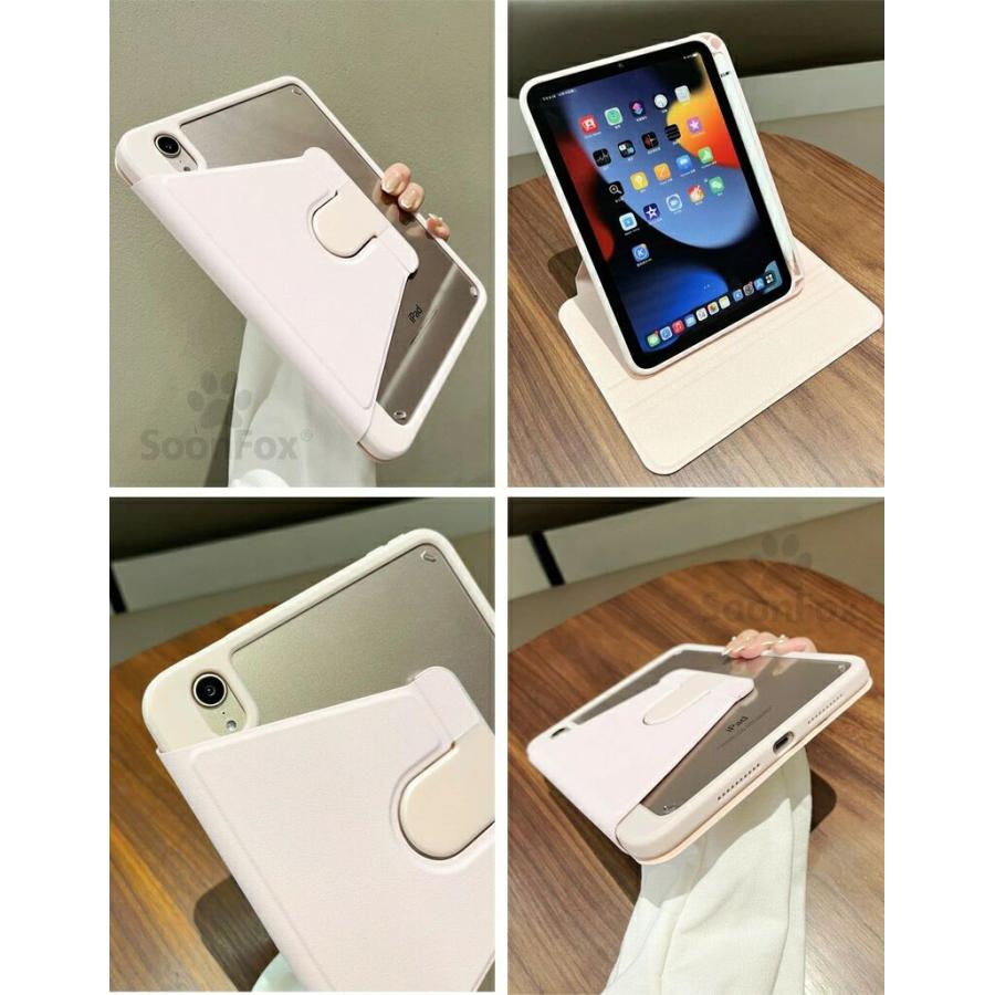 半透明バックiPad ケース 軽量 iPad 360度回転 スタンド ipad 第10世代