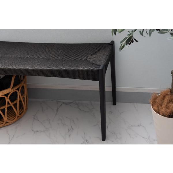 ベンチ 1脚 ブラック ペーパーコード 天然木 チェア 椅子 イス 腰掛