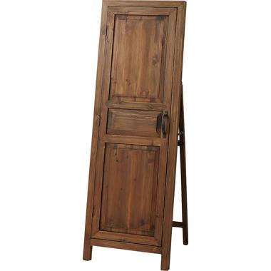 ミラー 姿見 鏡 DOOR ブラウン ドア風ミラー 天然木 木製 北欧