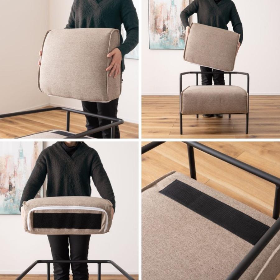 パーソナルチェア グレー ラウンジチェア シングル 一人掛け 一人用