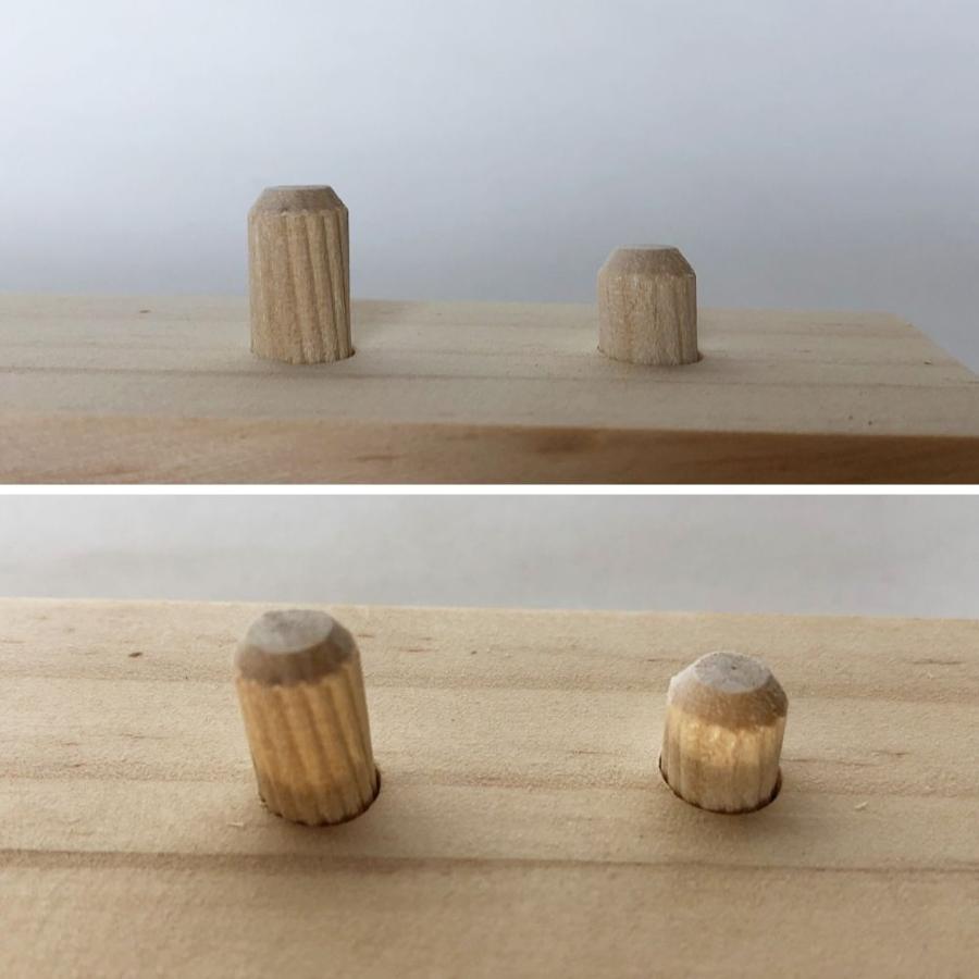 濃いピンク系統 木ダボ 長がダボ 12mm ×100mm 30本 【 匿名配送
