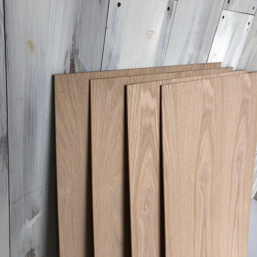売れ筋商品 木材 天然木ツキ板化粧合板 突板 ベニヤ 板 長さ約800mm 2.5mm厚 日曜大工 アウトレット 幅約450mm 材料 4枚セット  DIY タモ 板目 材料、資材