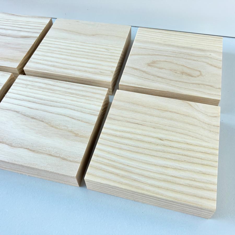 木材 ホワイトアッシュ集成材 横ハギ 20mm厚 幅100mm 長さ100mm 6枚