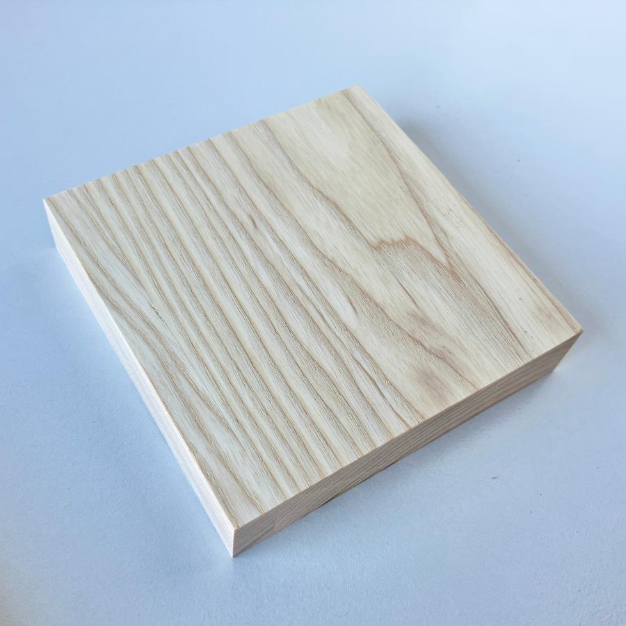木材 ホワイトアッシュ集成材 横ハギ 20mm厚 幅100mm 長さ100mm 6枚