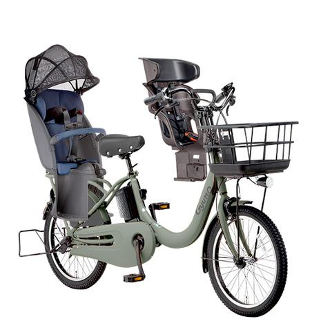 電動自転車 3人乗りセット 子供乗せ ギュット・クルームR・DX BE-FRD032 2023 パナソニック 20インチ 16Ah 電動アシスト自転車  G:マットオリーブ
