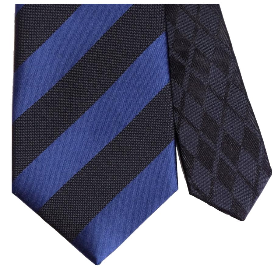 ネクタイ 西陣織 シルク 絹 チェンジタイ ストライプ 柄 チェック ブルー 青 おしゃれ ビジネス 結婚式 ギフト プレゼント 日本製 メンズ レディース |  | 03