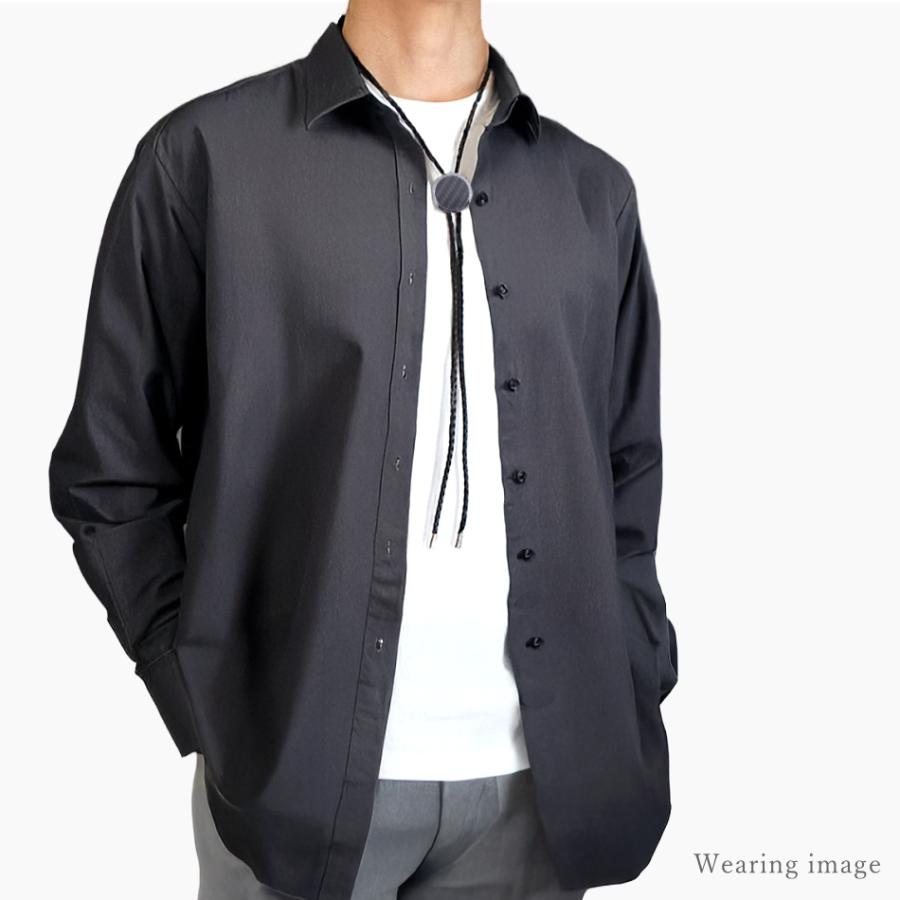 ループタイ ネックレス メンズ レディース 紐 合皮レザー カーボン