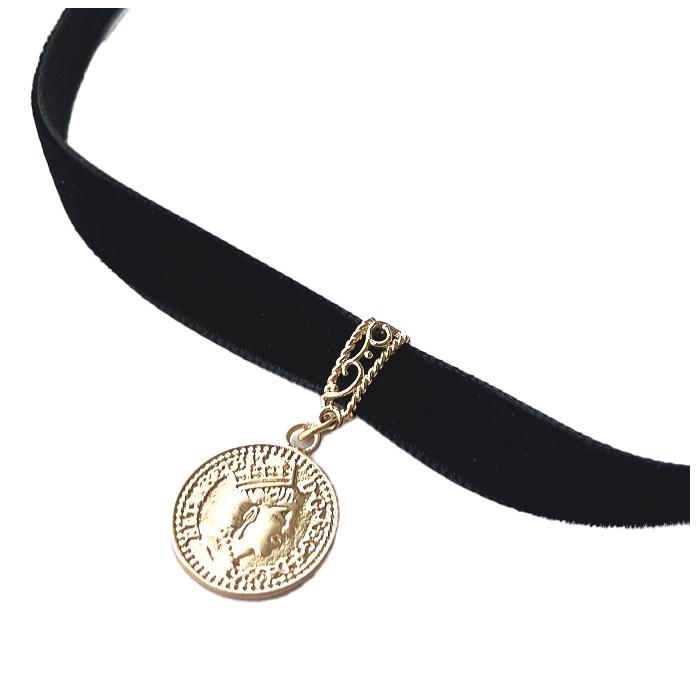 チョーカー 黒 ベロア ベルベット リボン チャーム付 メンズ レディース キッズ 細い 0.9cm幅 長さサイズ ベロア 日本製 メール便 dplus arts |  | 31