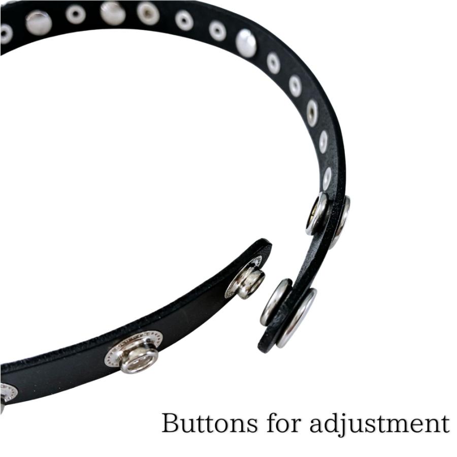 チョーカー 赤 レッド レザー 太め 本革 十字架 クロス チェーン付き