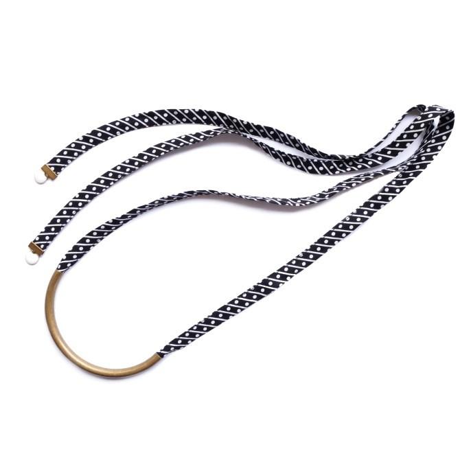 後ろ姿も美しい リボン ネックレス メンズ レディース 星 花 ドット 柄 黒 ブルー イエロー メール便 dplus arts |  | 02