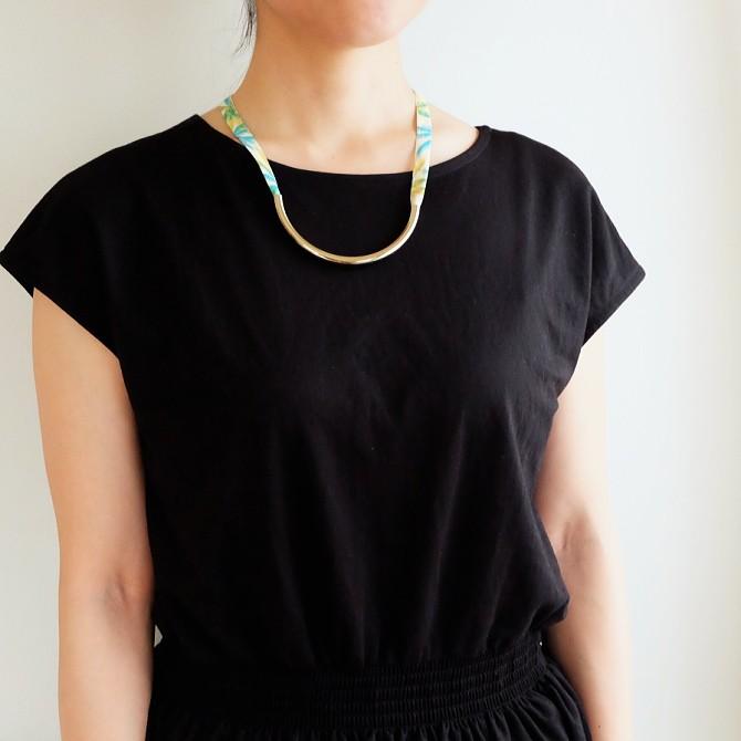 後ろ姿も美しい リボン ネックレス メンズ レディース 星 花 ドット 柄 黒 ブルー イエロー メール便 dplus arts |  | 05