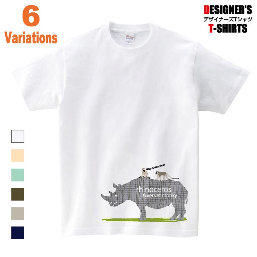 Tシャツ サイ 猿 サル シロサイ ベルベットモンキー Rhinoceros Monky アフリカ かわいい メンズ レディース キッズ 大きいサイズ Yamapyt30 D Pop 通販 Yahoo ショッピング