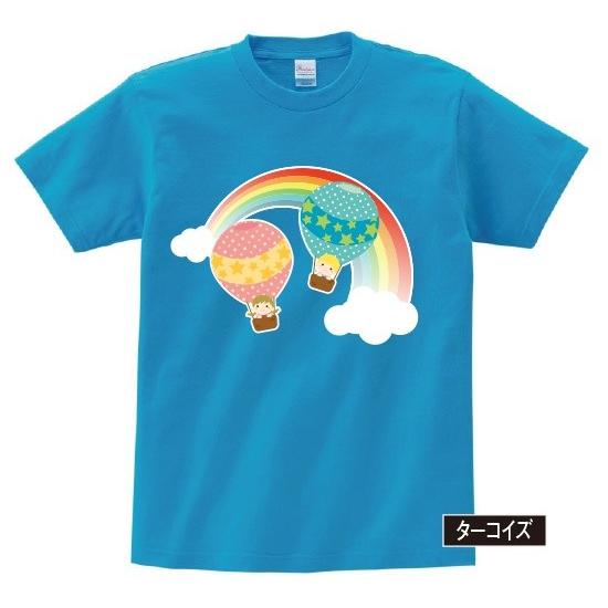 オリジナルイラストTシャツ　Over The Rainbow　キッズサイズ　虹　気球　可愛い　｜dpop｜05