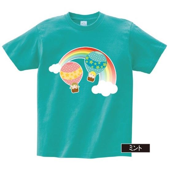 オリジナルイラストTシャツ　Over The Rainbow　キッズサイズ　虹　気球　可愛い　｜dpop｜06