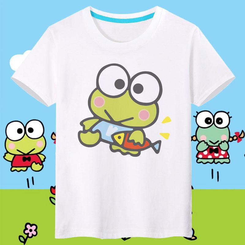 けろけろけろっぴ Kero Kero Keroppi 親子ペアルック Tシャツ 夏 全家族適用 休日カジュアル 親子コーデ 子供服 記念日プレゼント 子ども｜dqnstore｜14