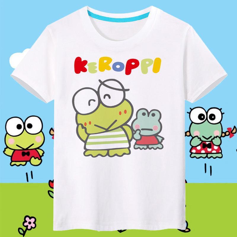 けろけろけろっぴ Kero Kero Keroppi 親子ペアルック Tシャツ 夏 全家族適用 休日カジュアル 親子コーデ 子供服 記念日プレゼント 子ども｜dqnstore｜15